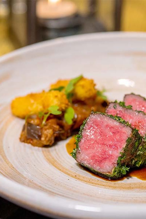 Wagyu sirloin on a plate at Maison ES